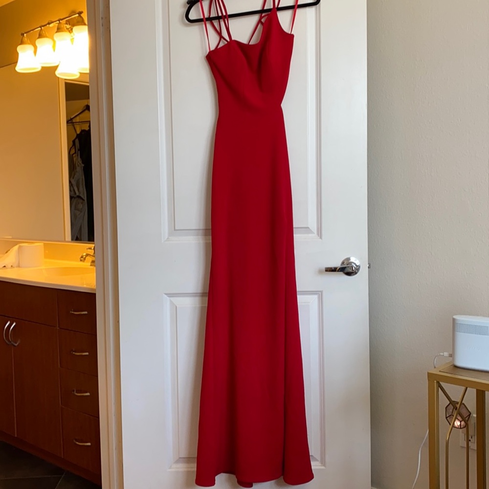 Red evening dress